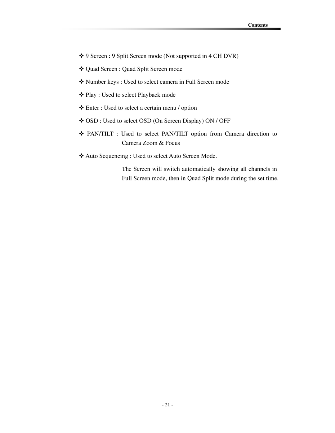 Clover Electronics CDR0410, CDR0430 instruction manual Contents 