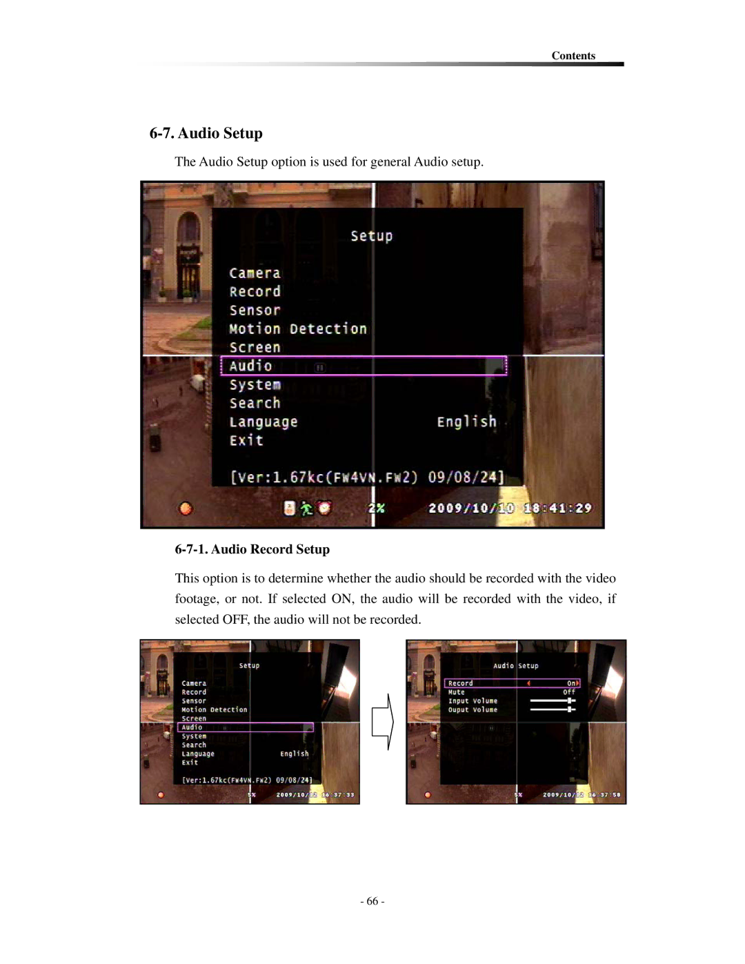 Clover Electronics CDR0430, CDR0410 instruction manual Audio Setup, Audio Record Setup 