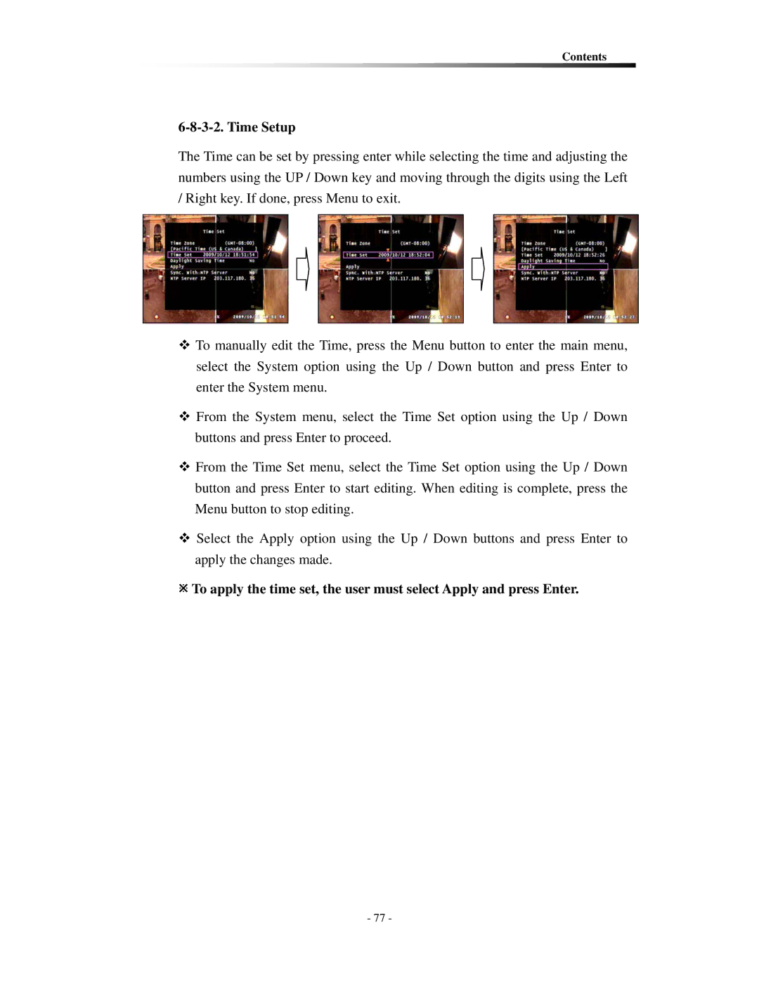 Clover Electronics CDR0410, CDR0430 instruction manual Time Setup 