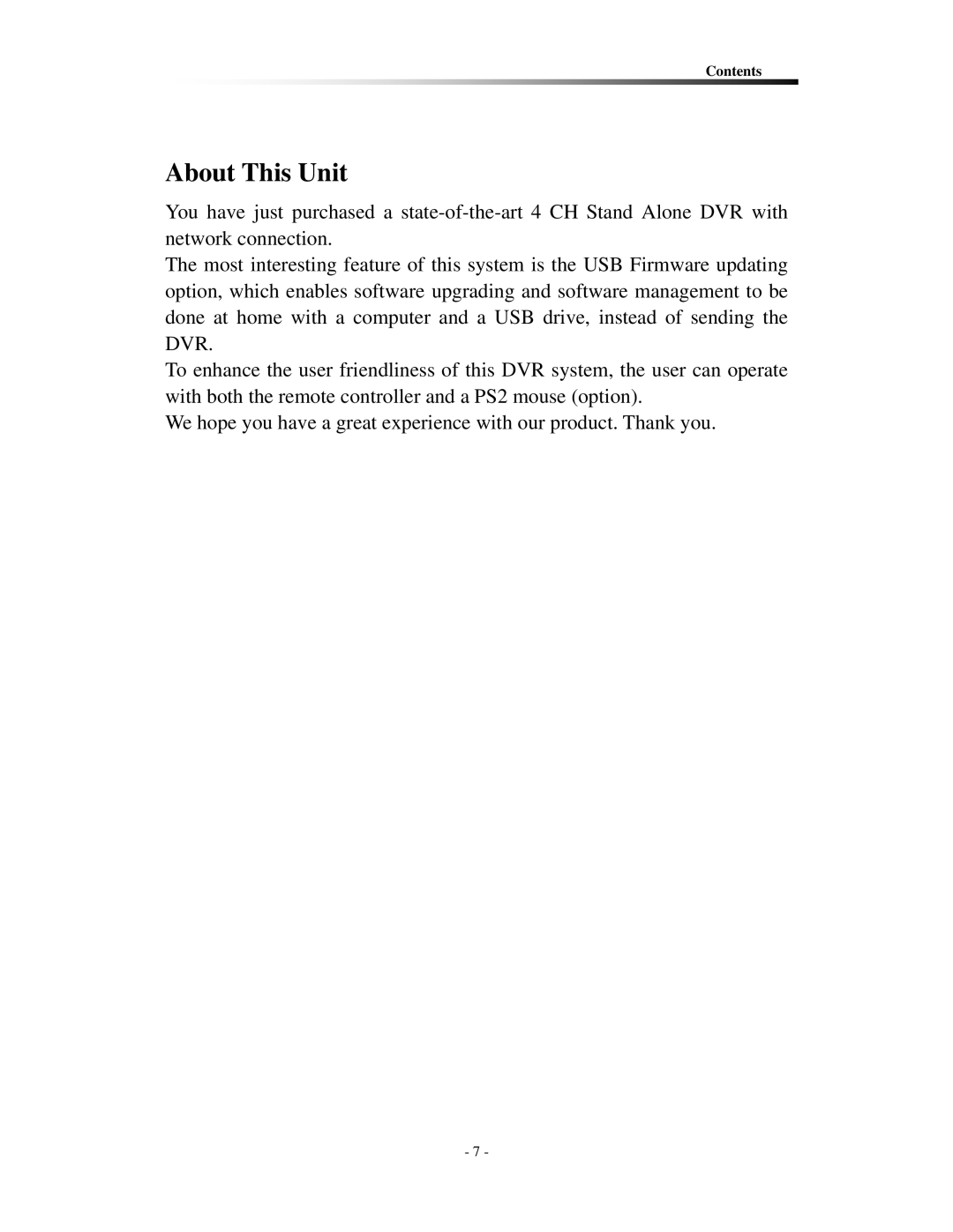 Clover Electronics CDR0410, CDR0430 instruction manual About This Unit 