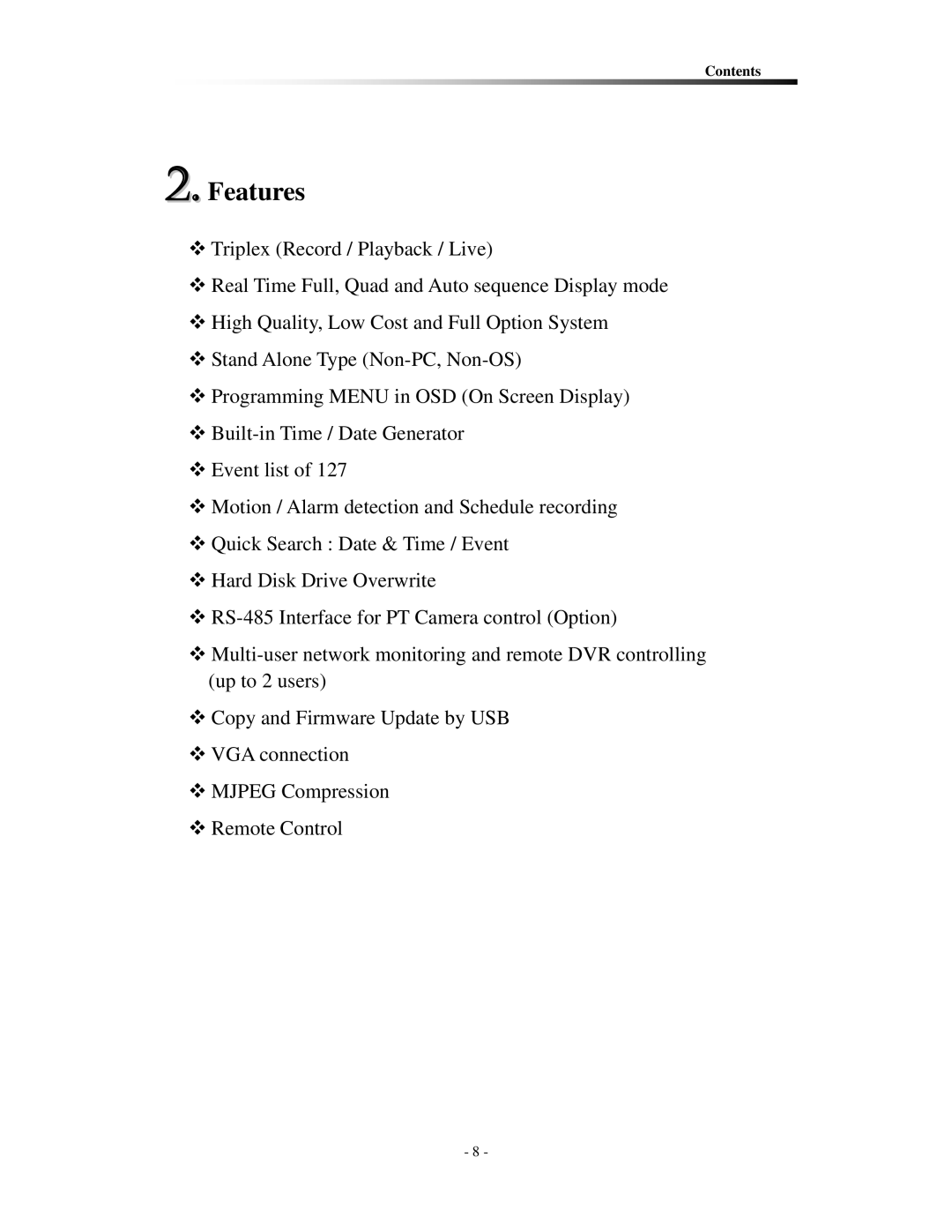 Clover Electronics CDR0430, CDR0410 instruction manual Features 