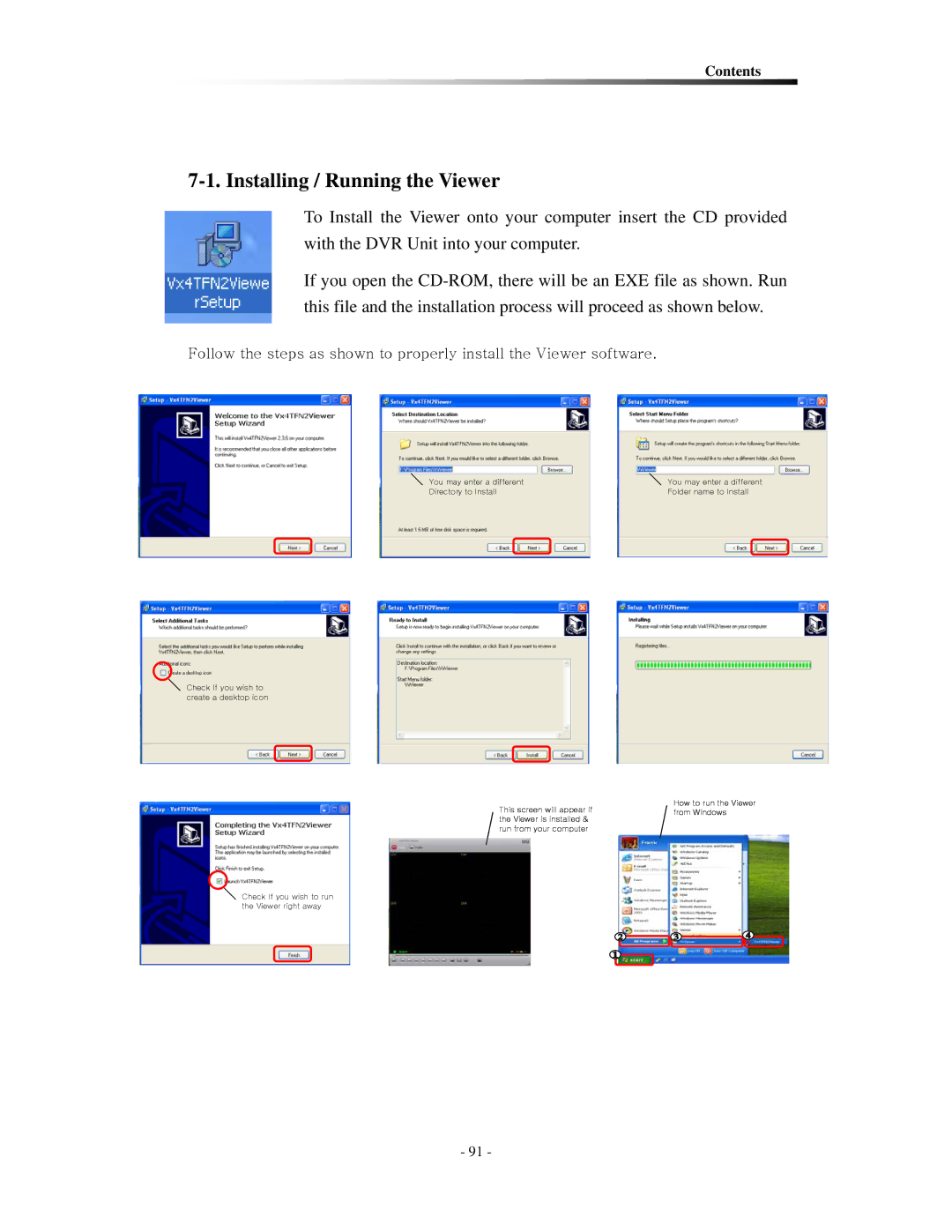 Clover Electronics CDR0410, CDR0430 instruction manual Installing / Running the Viewer 