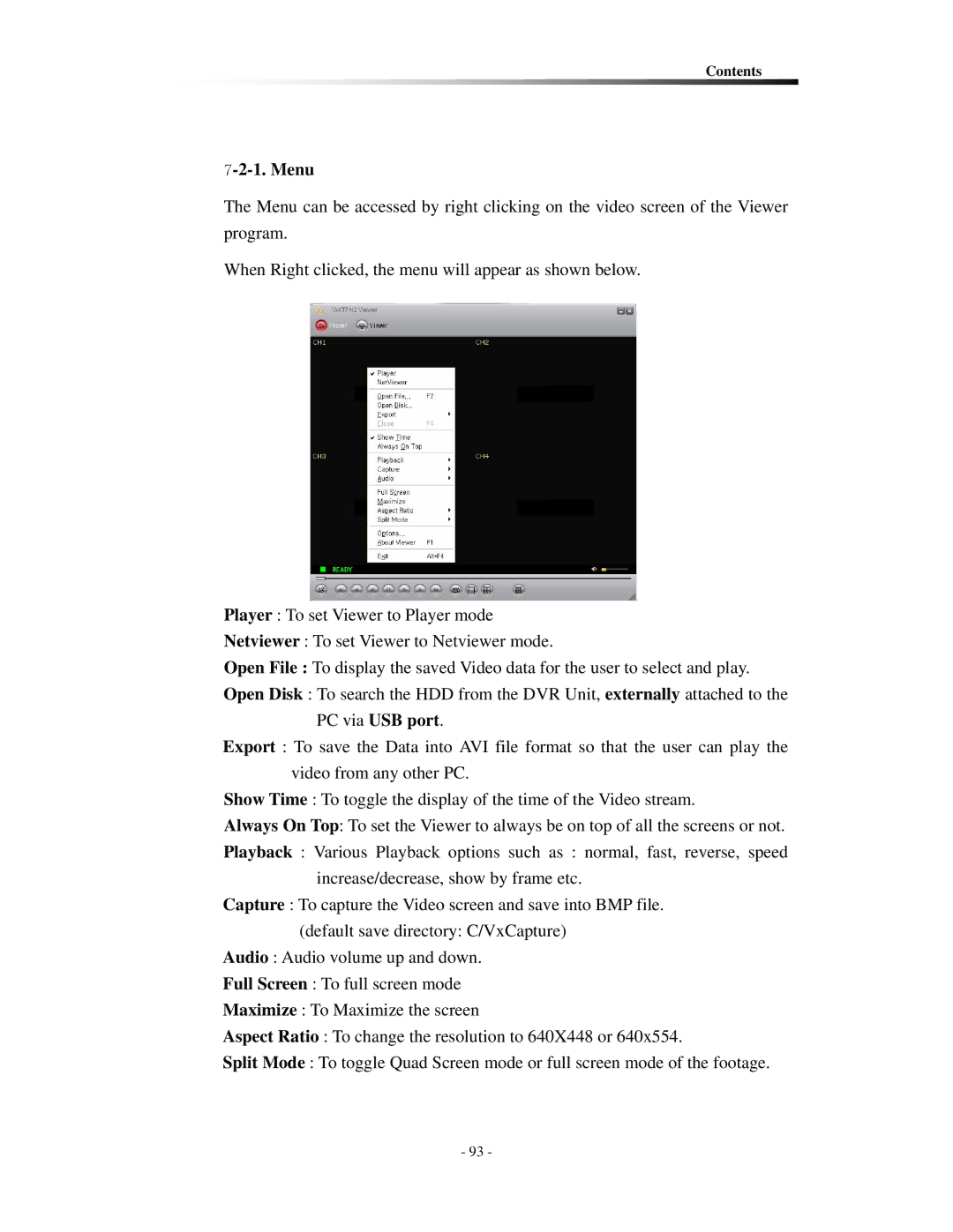 Clover Electronics CDR0410, CDR0430 instruction manual Menu 