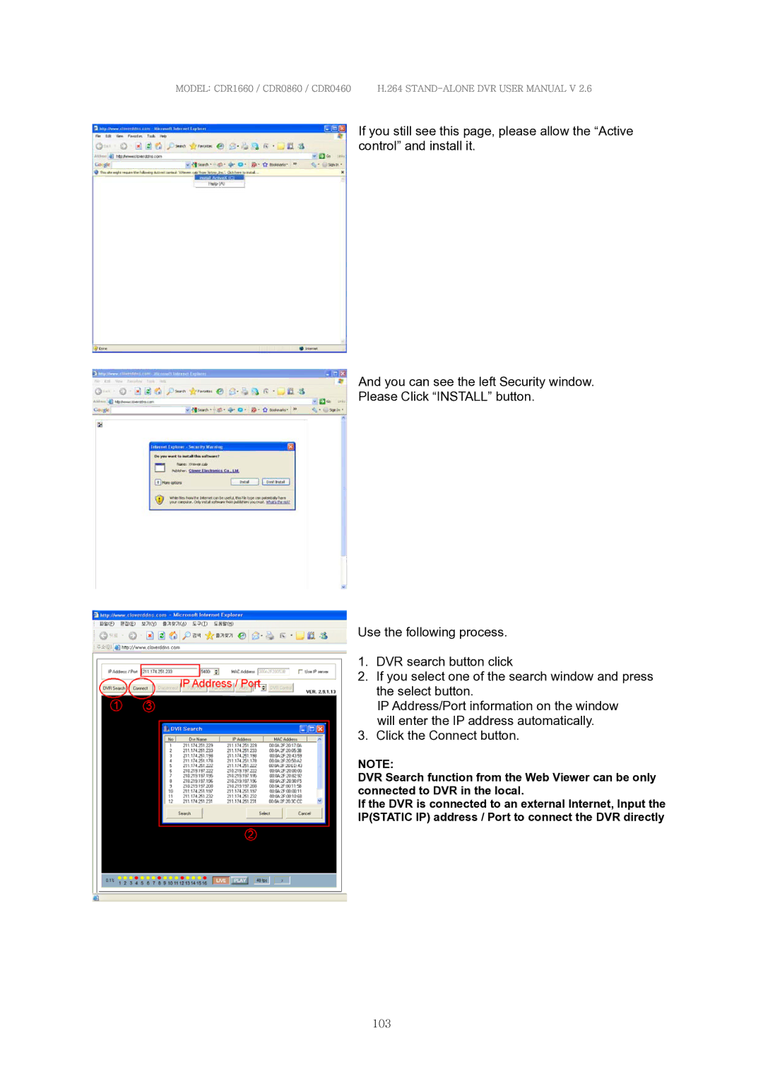 Clover Electronics CDR1660, CDR0860, CDR0460 manual 103 