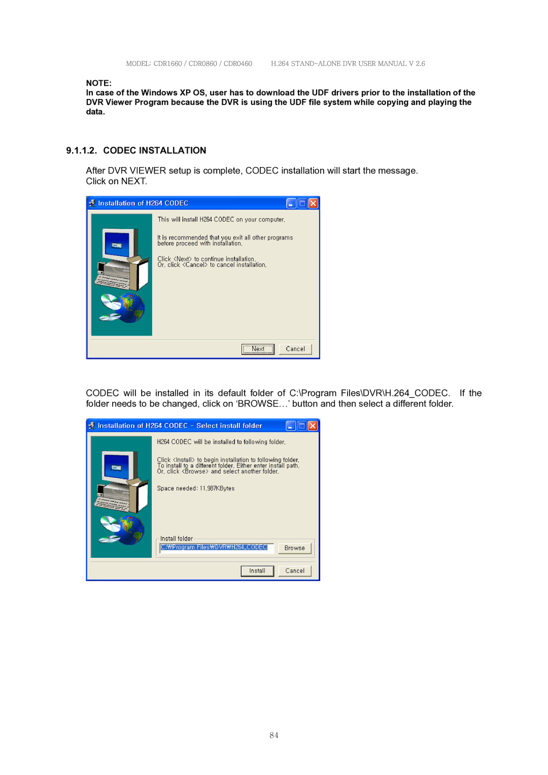 Clover Electronics CDR0860, CDR1660, CDR0460 manual Codec Installation 