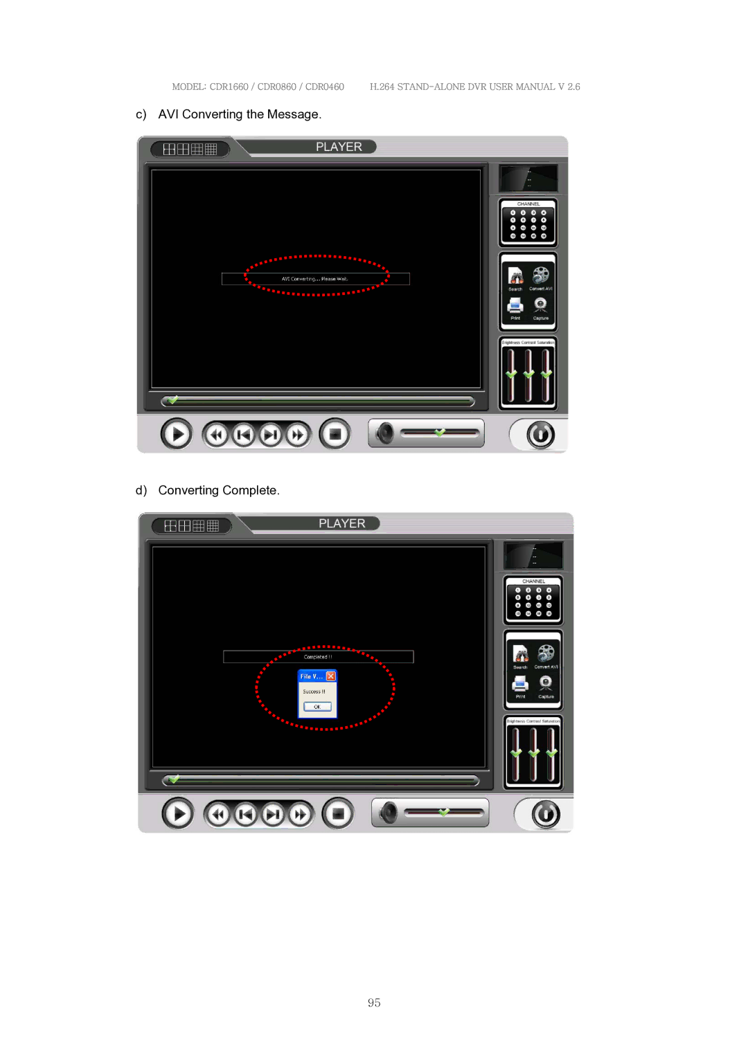 Clover Electronics CDR0460, CDR0860, CDR1660 manual AVI Converting the Message Converting Complete 