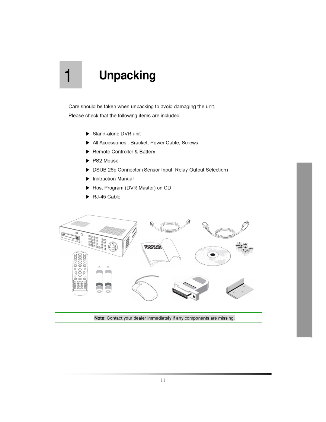 Clover Electronics CDR1650 instruction manual Unpacking 