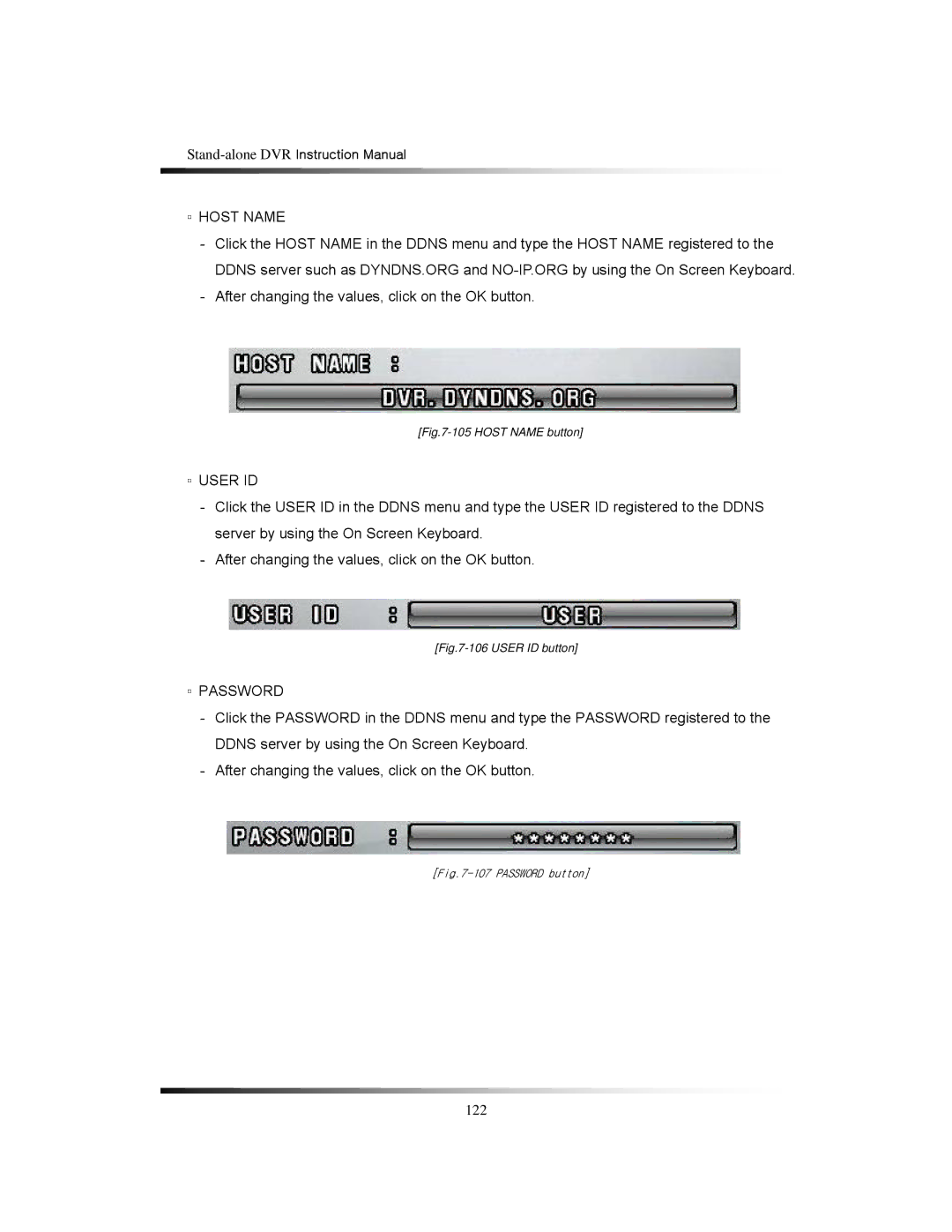 Clover Electronics CDR1650 instruction manual Host Name, User ID, Password 