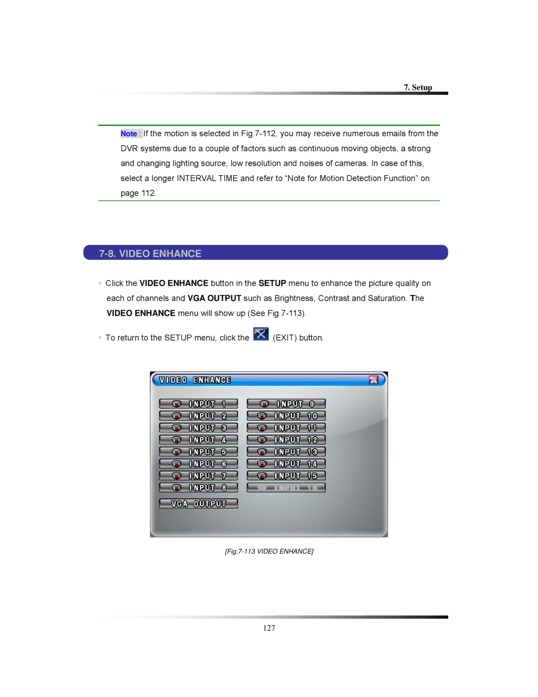 Clover Electronics CDR1650 instruction manual Video Enhance 