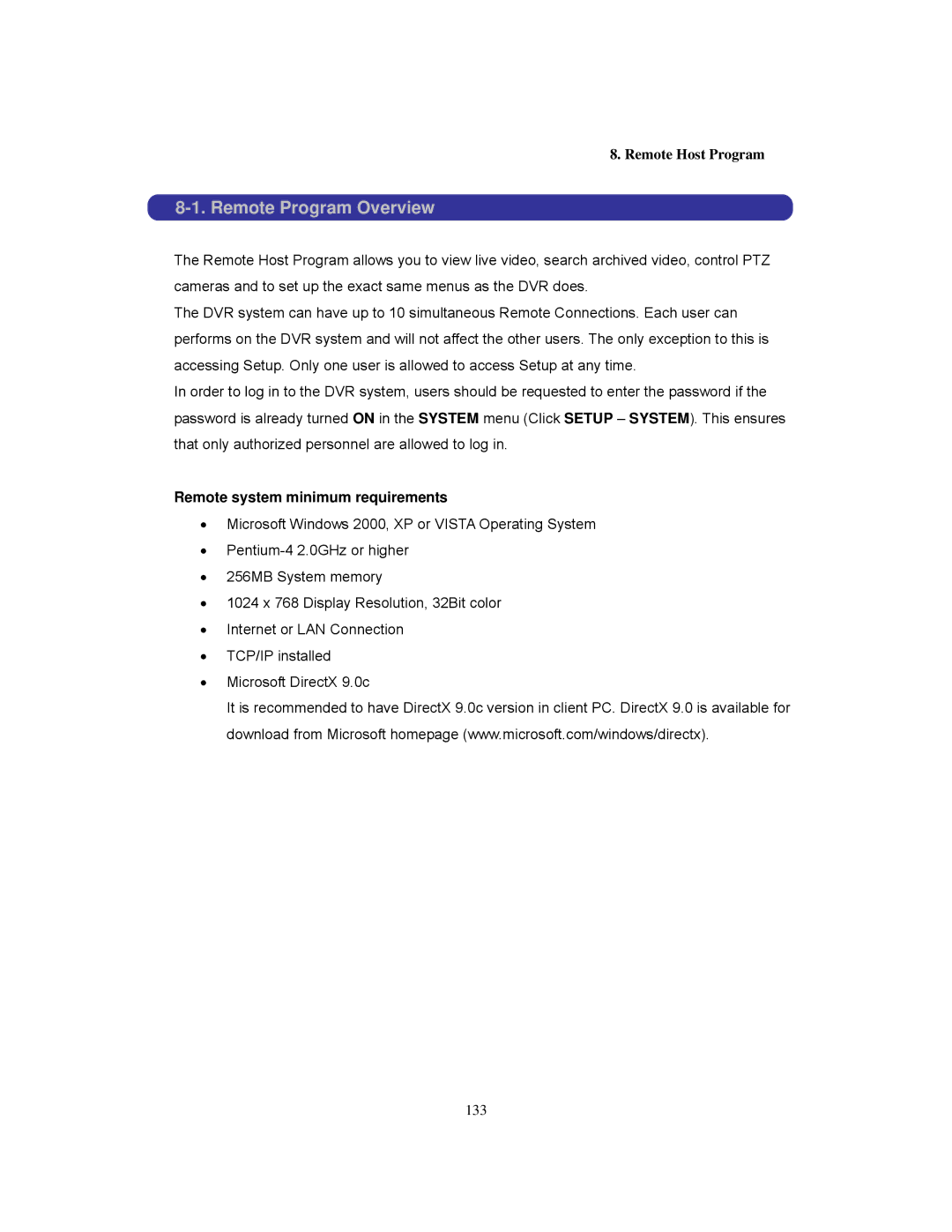 Clover Electronics CDR1650 instruction manual Remote Program Overview, Remote system minimum requirements 