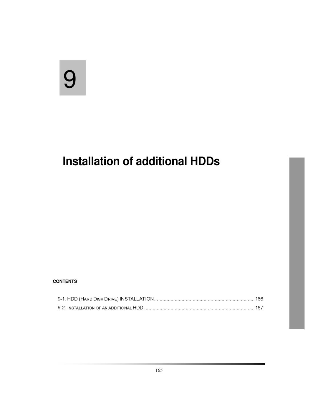 Clover Electronics CDR1650 instruction manual Installation of additional HDDs 