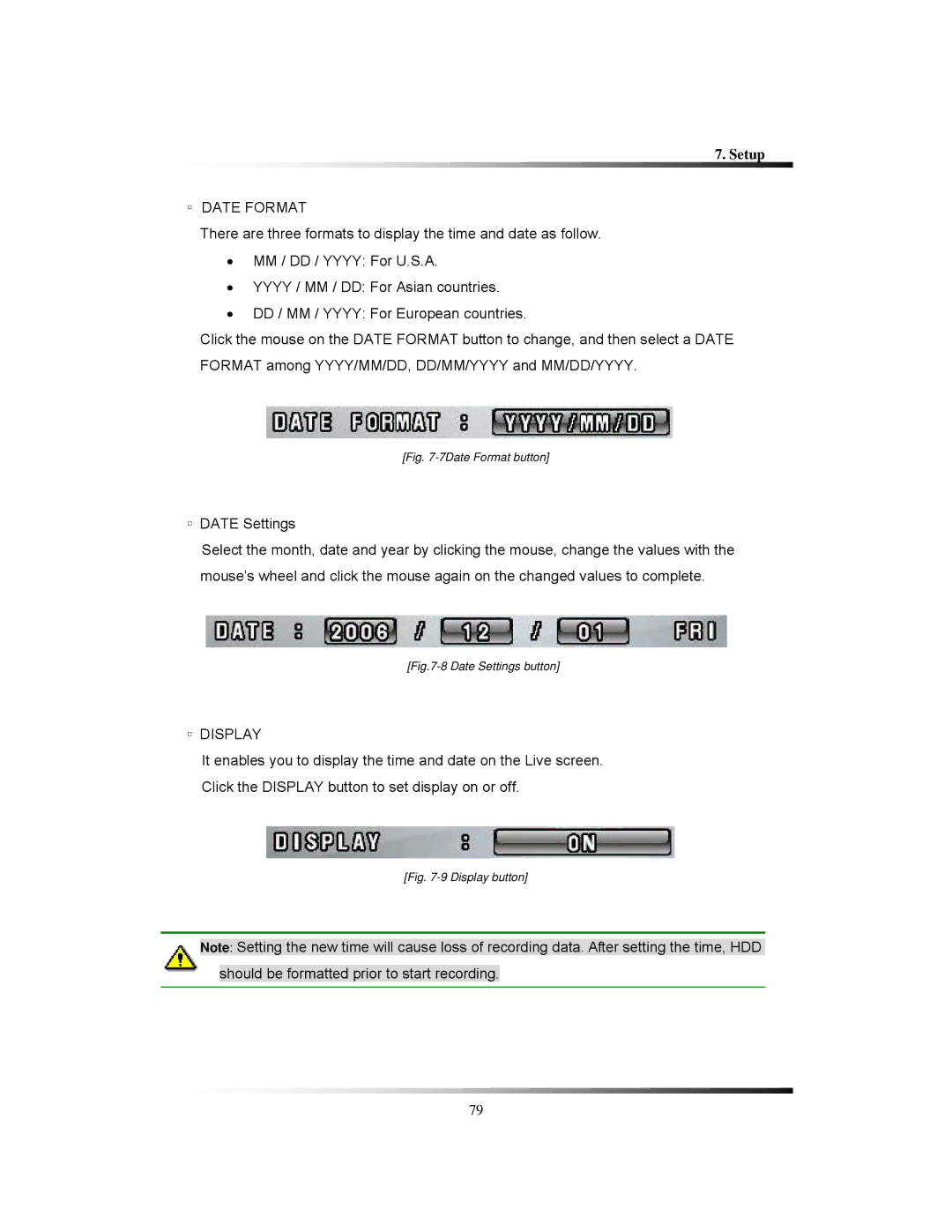 Clover Electronics CDR1650 instruction manual Date Format, Display 