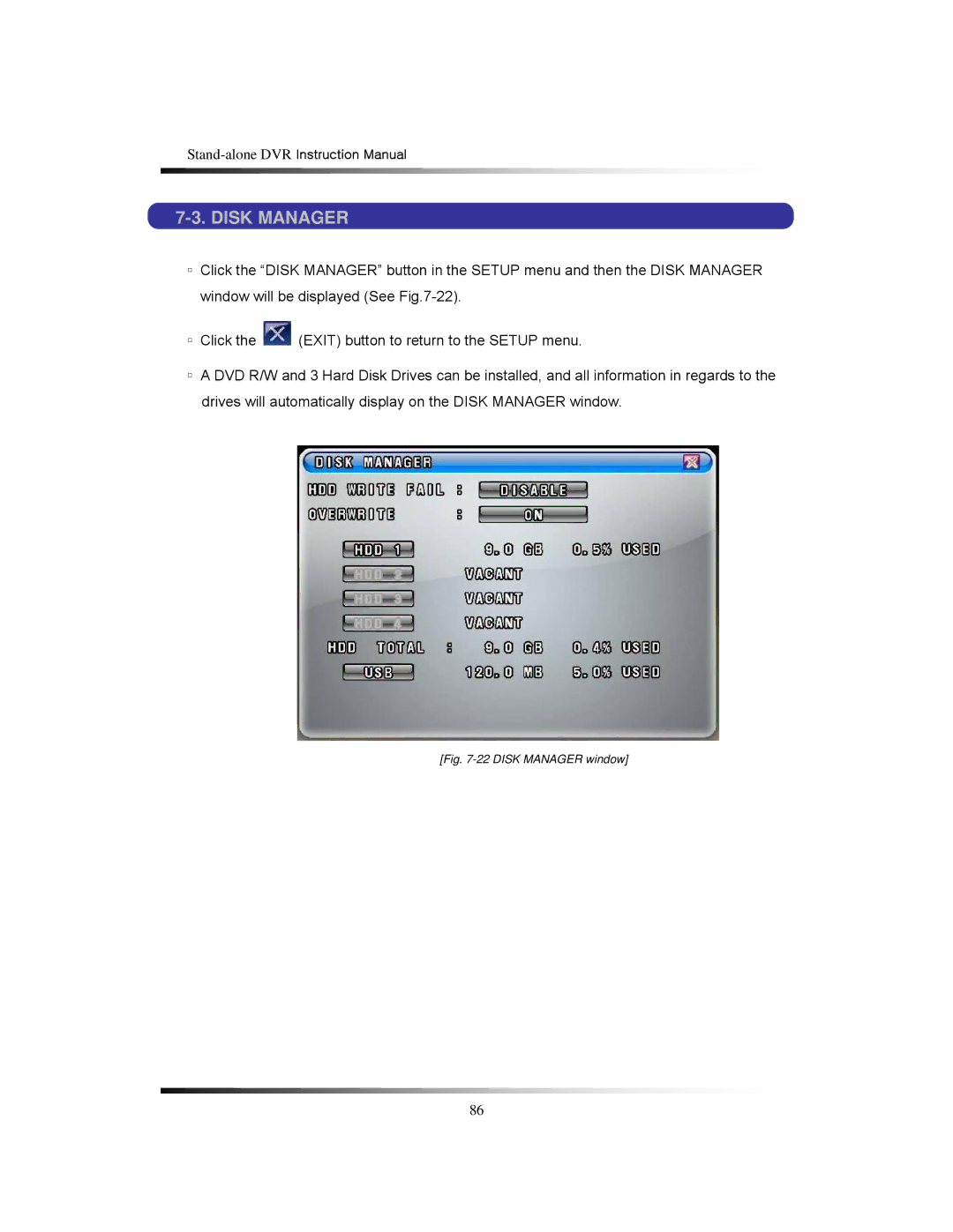 Clover Electronics CDR1650 instruction manual Disk Manager 