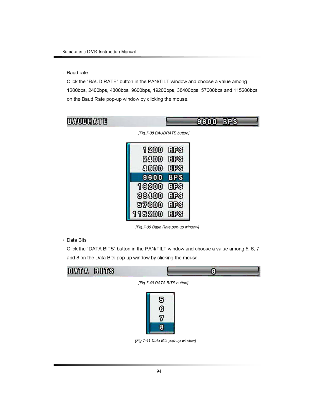 Clover Electronics CDR1650 instruction manual Baudrate button 