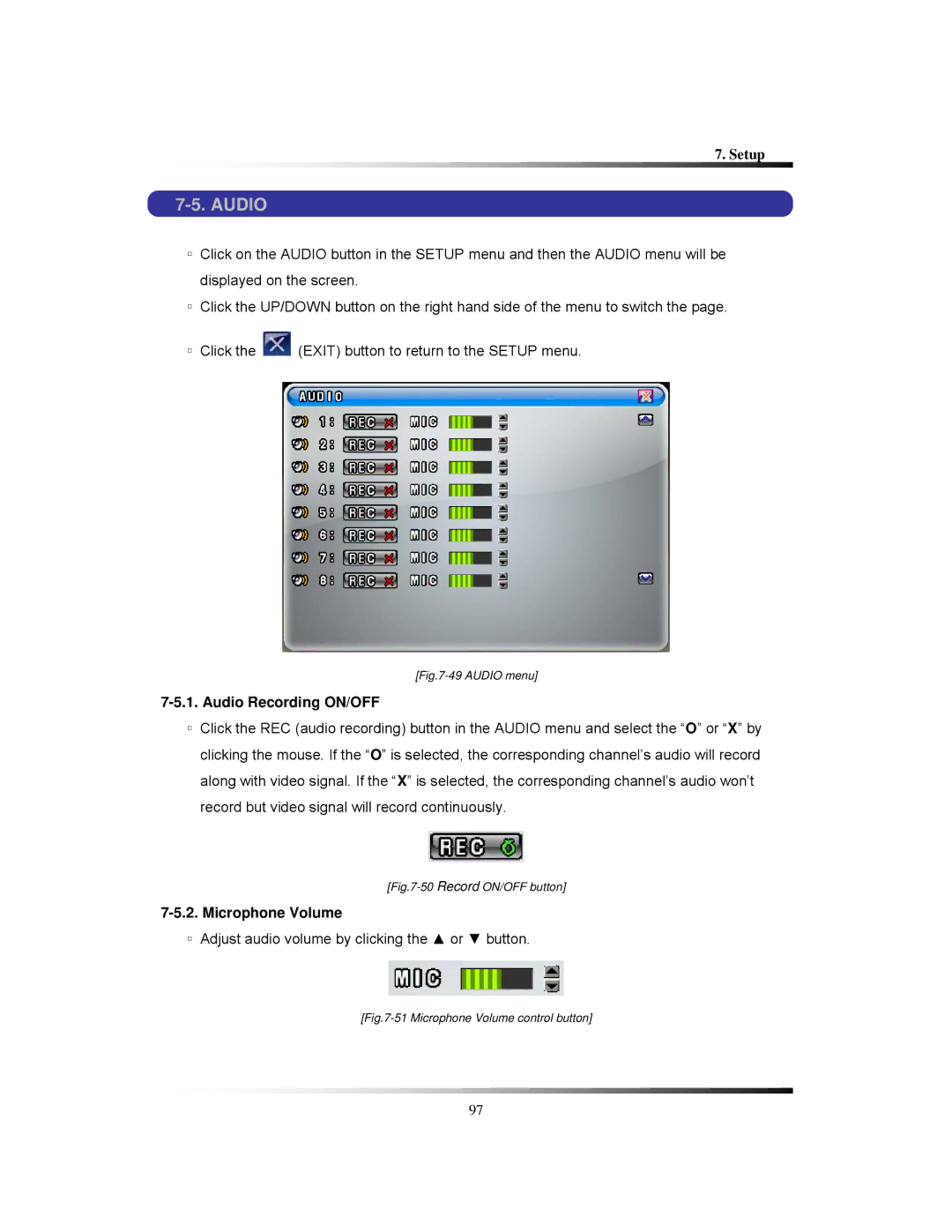 Clover Electronics CDR1650 instruction manual Audio Recording ON/OFF, Microphone Volume 