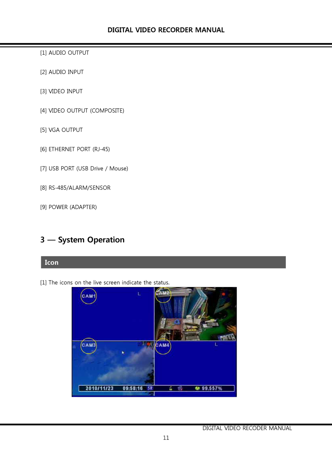 Clover Electronics DV1690, DV0890 instruction manual System Operation, Icon 