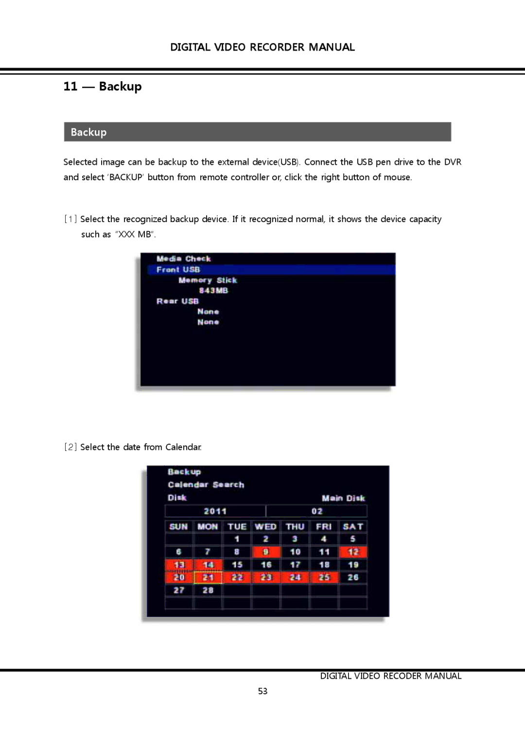 Clover Electronics DV1690, DV0890 instruction manual Backup 