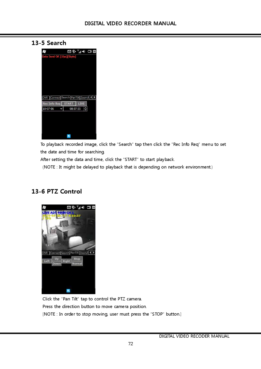 Clover Electronics DV0890, DV1690 instruction manual Search, PTZ Control 