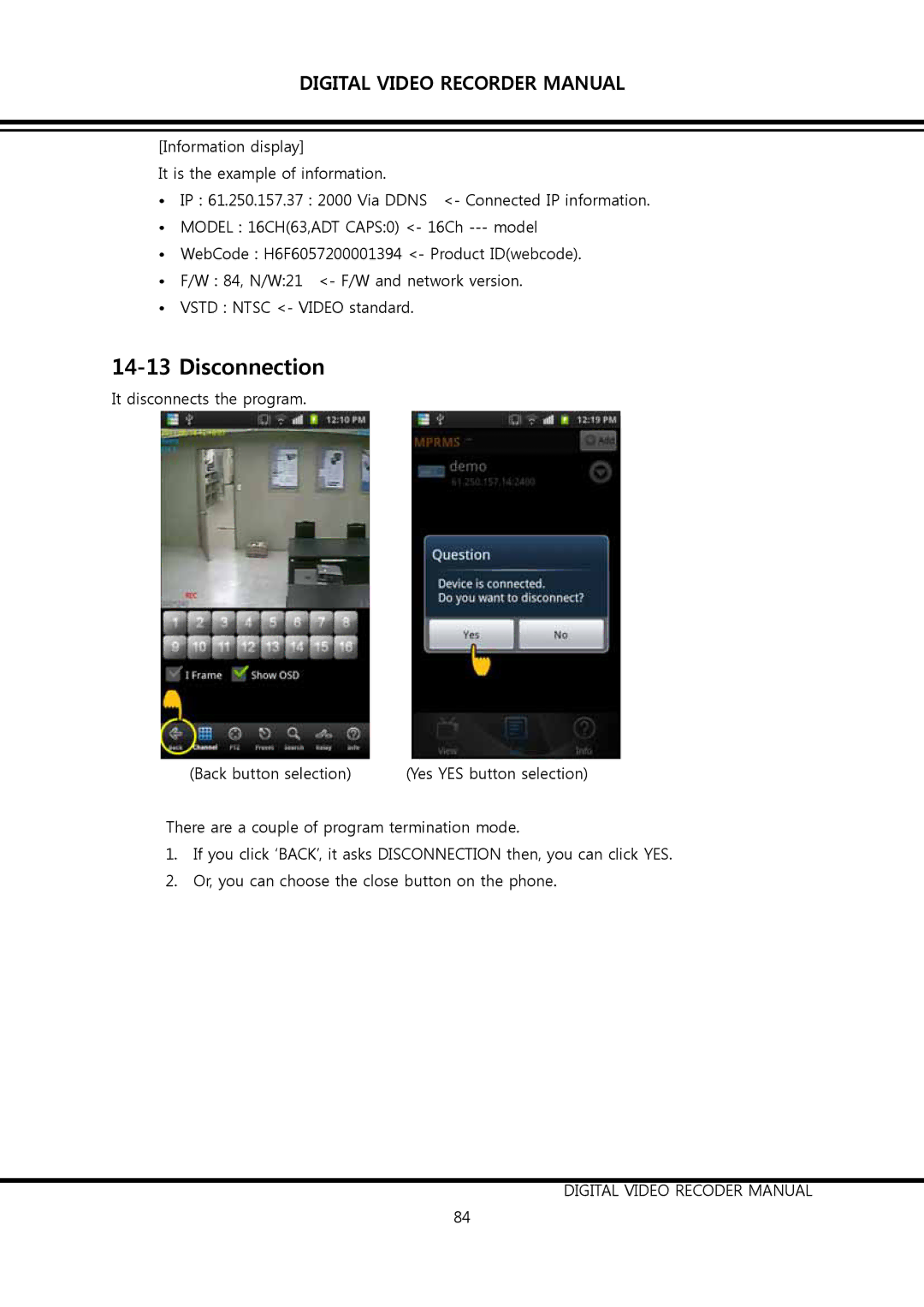 Clover Electronics DV0890, DV1690 instruction manual Disconnection 