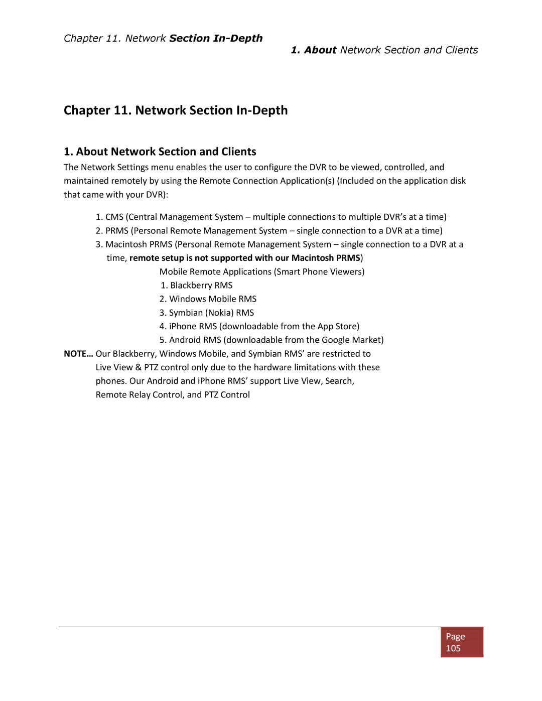 Clover Electronics DV1670D instruction manual Network Section In-Depth, About Network Section and Clients 