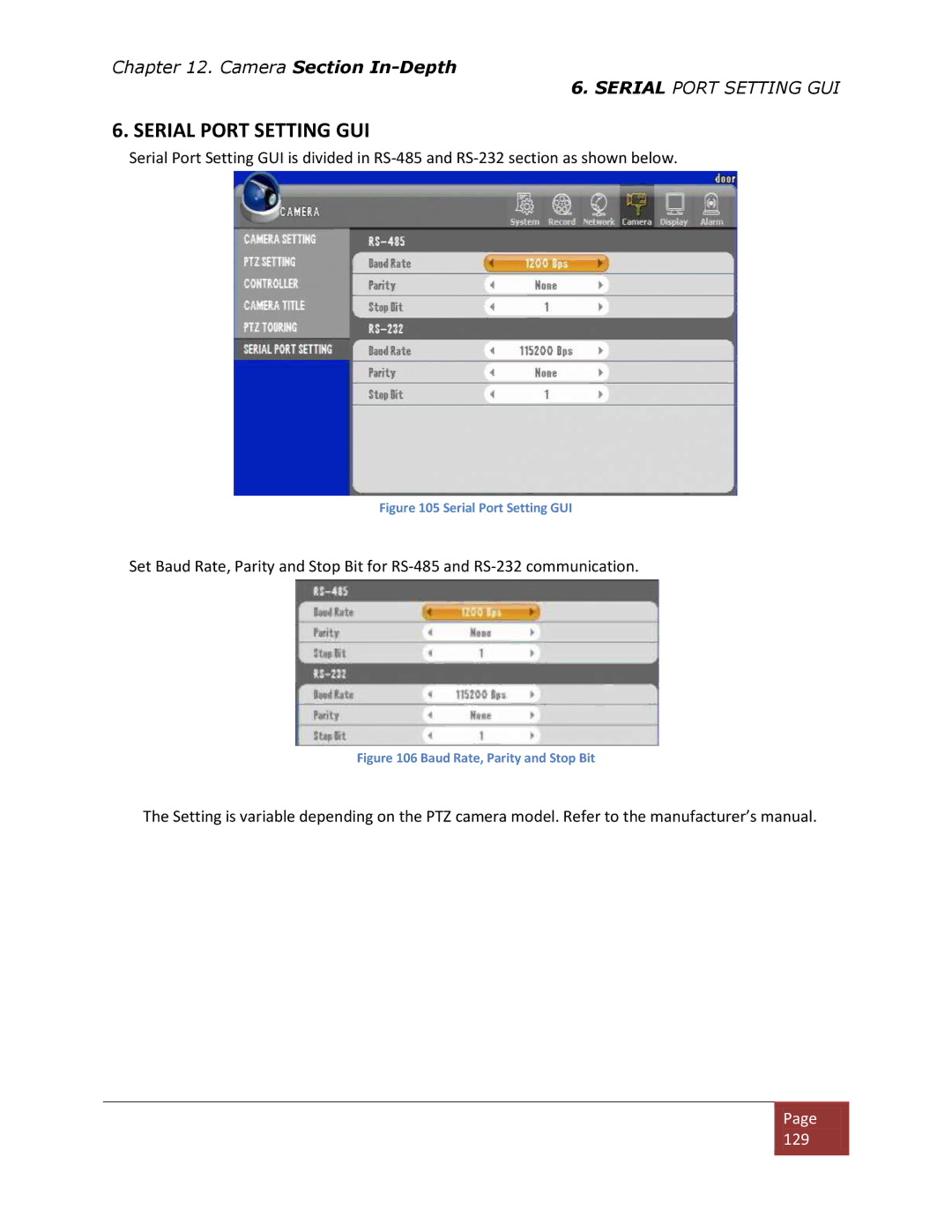 Clover Electronics DV1670D instruction manual Serial Port Setting GUI 