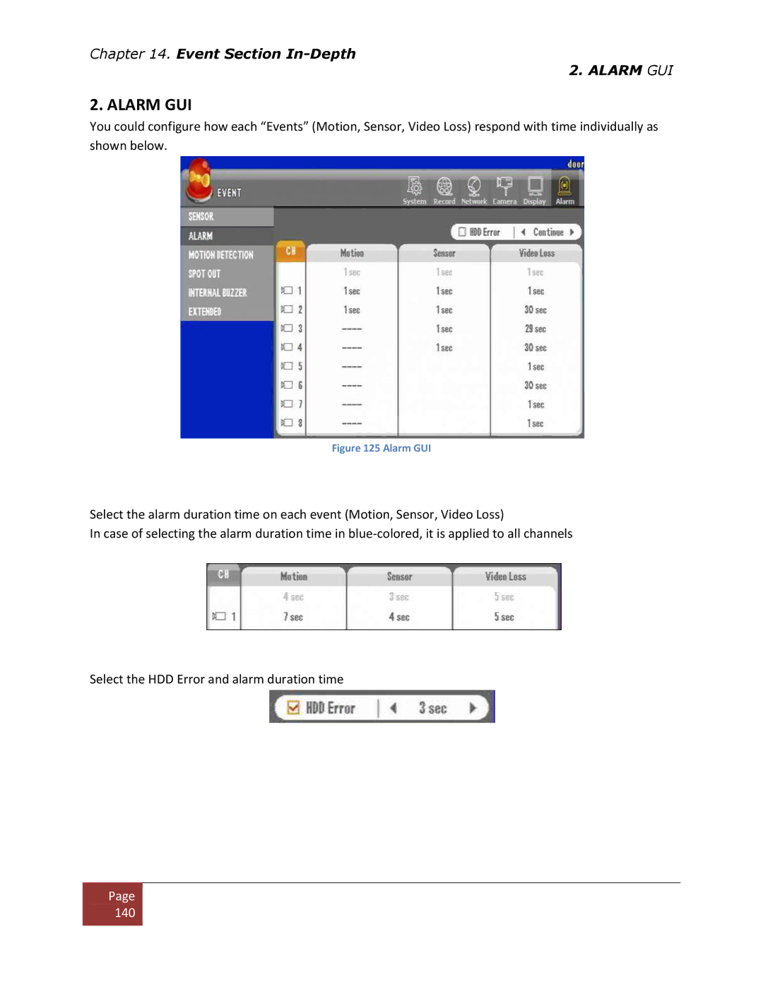 Clover Electronics DV1670D instruction manual Alarm GUI 