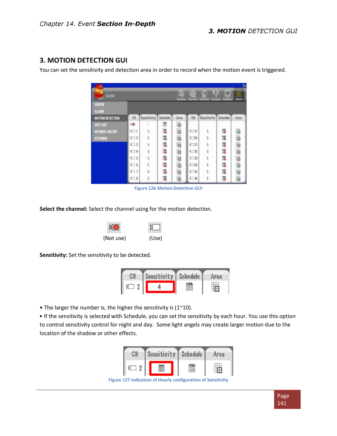 Clover Electronics DV1670D instruction manual Motion Detection GUI 