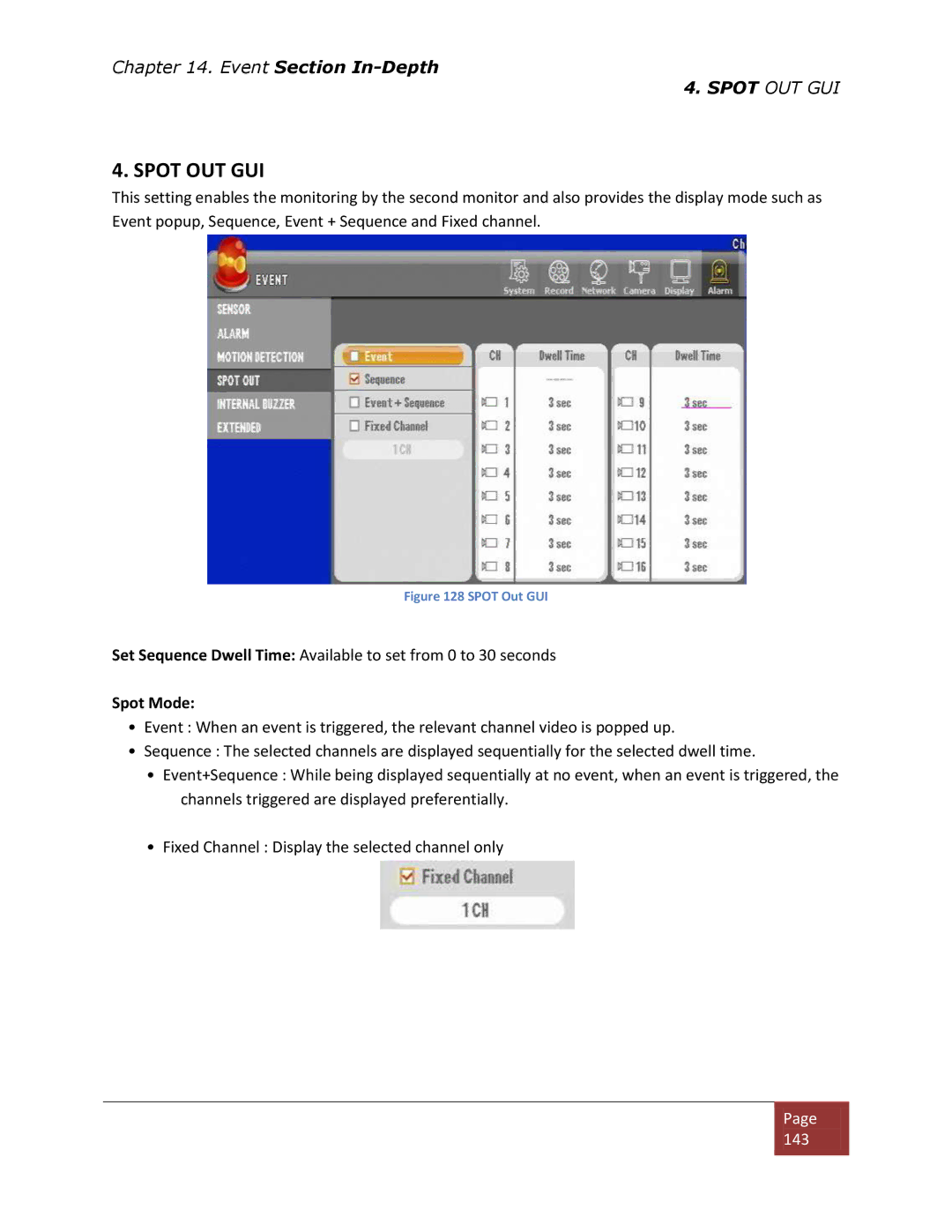 Clover Electronics DV1670D instruction manual Spot OUT GUI, Spot Mode 