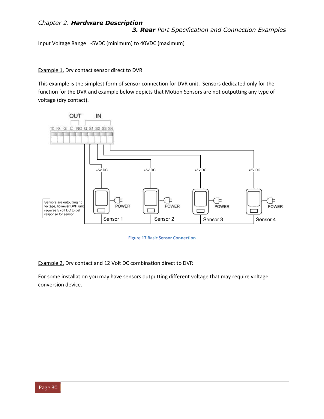 Clover Electronics DV1670D instruction manual Sensor 