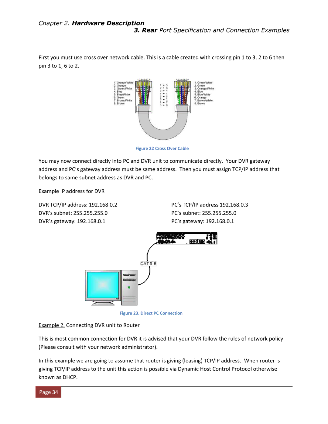 Clover Electronics DV1670D instruction manual DVR’s subnet PC’s subnet DVR’s gateway PC’s gateway 