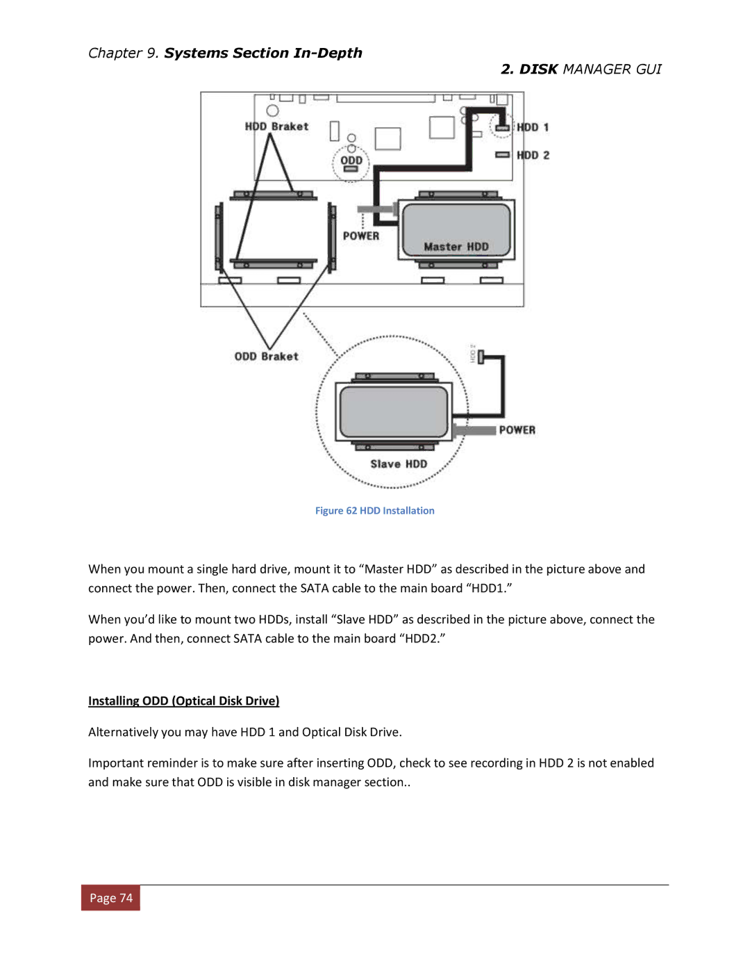 Clover Electronics DV1670D instruction manual Installing ODD Optical Disk Drive, HDD Installation 