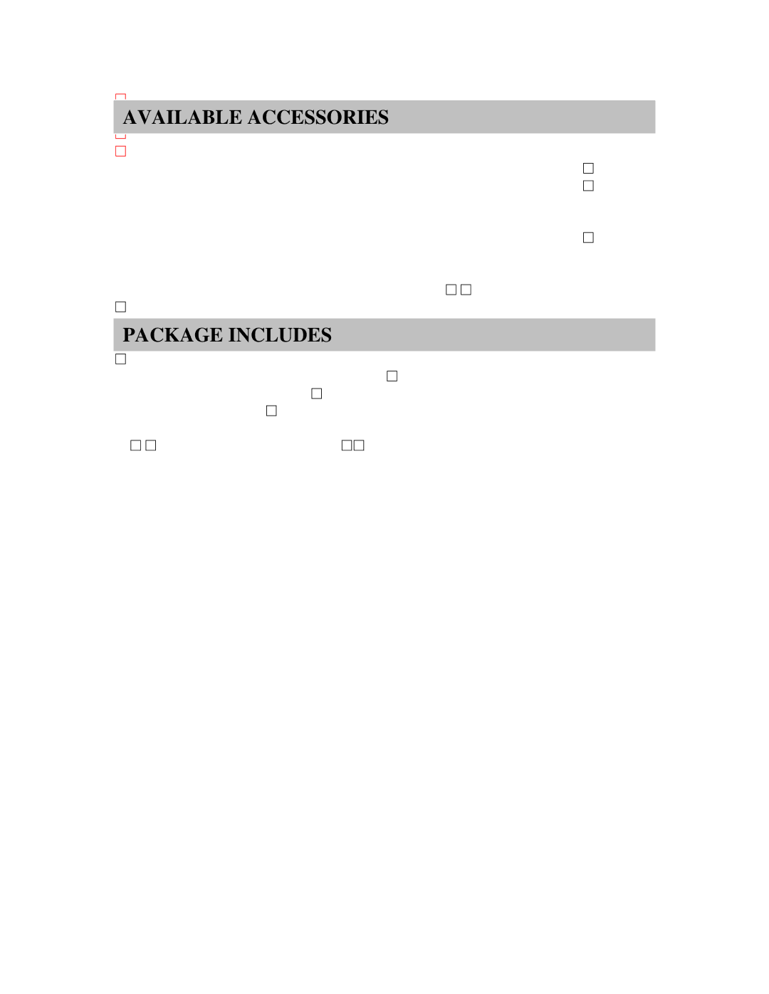 Clover Electronics HDC041 instruction manual Available Accessories, Package Includes, CA100BP 