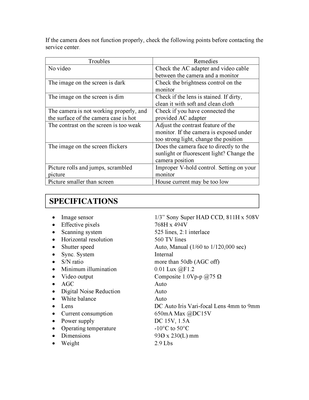 Clover Electronics HDC560 instruction manual Specifications, Agc 