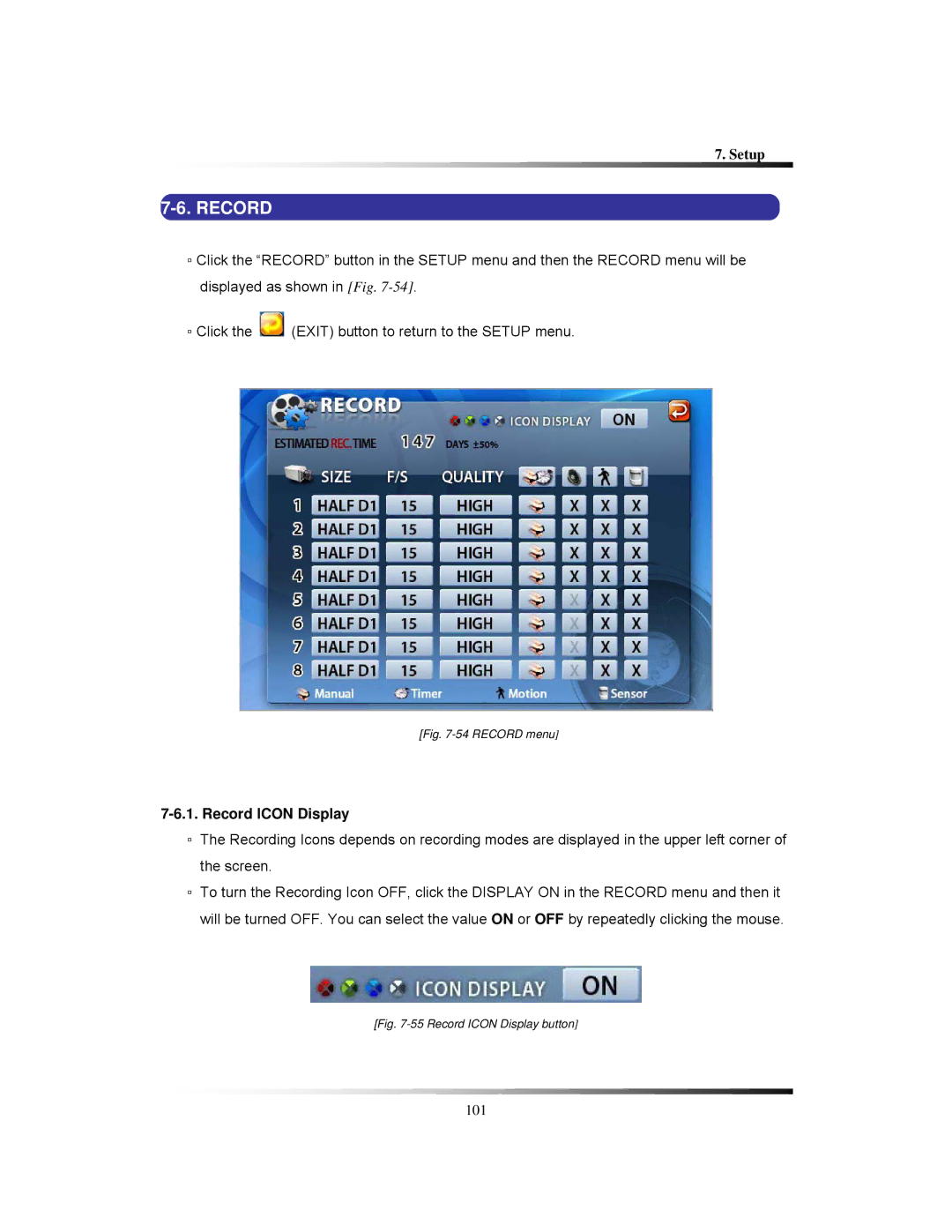 Clover Electronics LCD2084, LCD2088 instruction manual Record Icon Display 