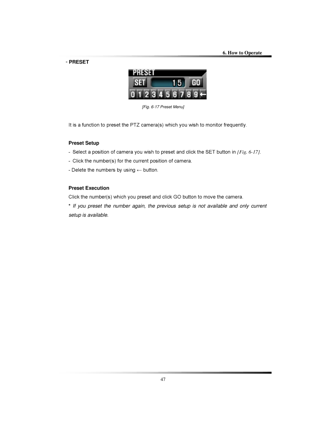 Clover Electronics LCD2084, LCD2088 instruction manual Preset Setup, Preset Execution 