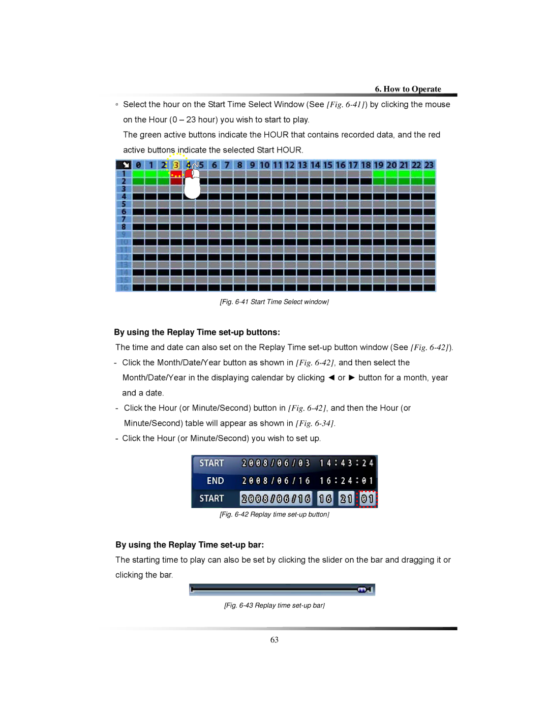 Clover Electronics LCD2084, LCD2088 By using the Replay Time set-up buttons, By using the Replay Time set-up bar 