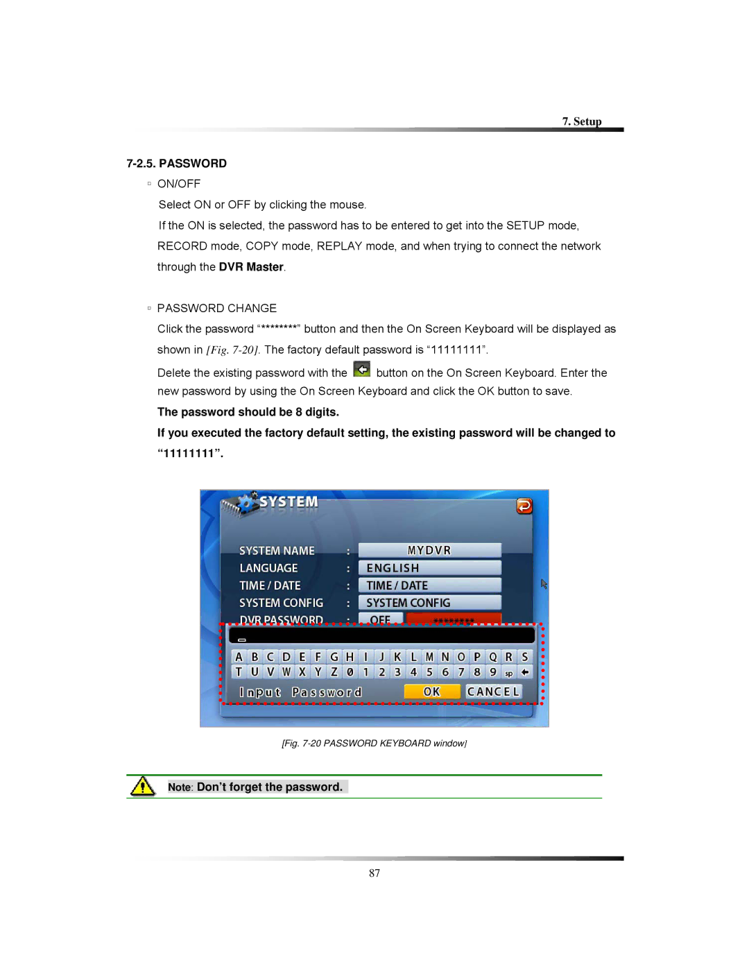 Clover Electronics LCD2084, LCD2088 instruction manual On/Off, Password Change 