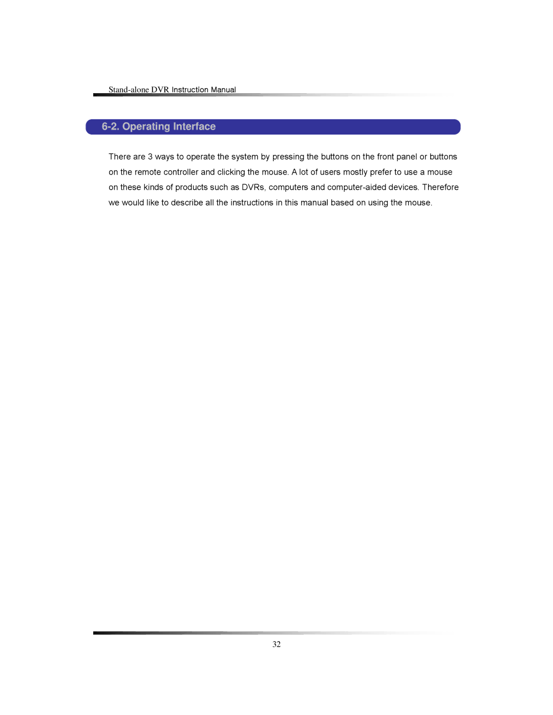 Clover Electronics LCD22164, LCD221616, LCD22168 instruction manual Operating Interface 