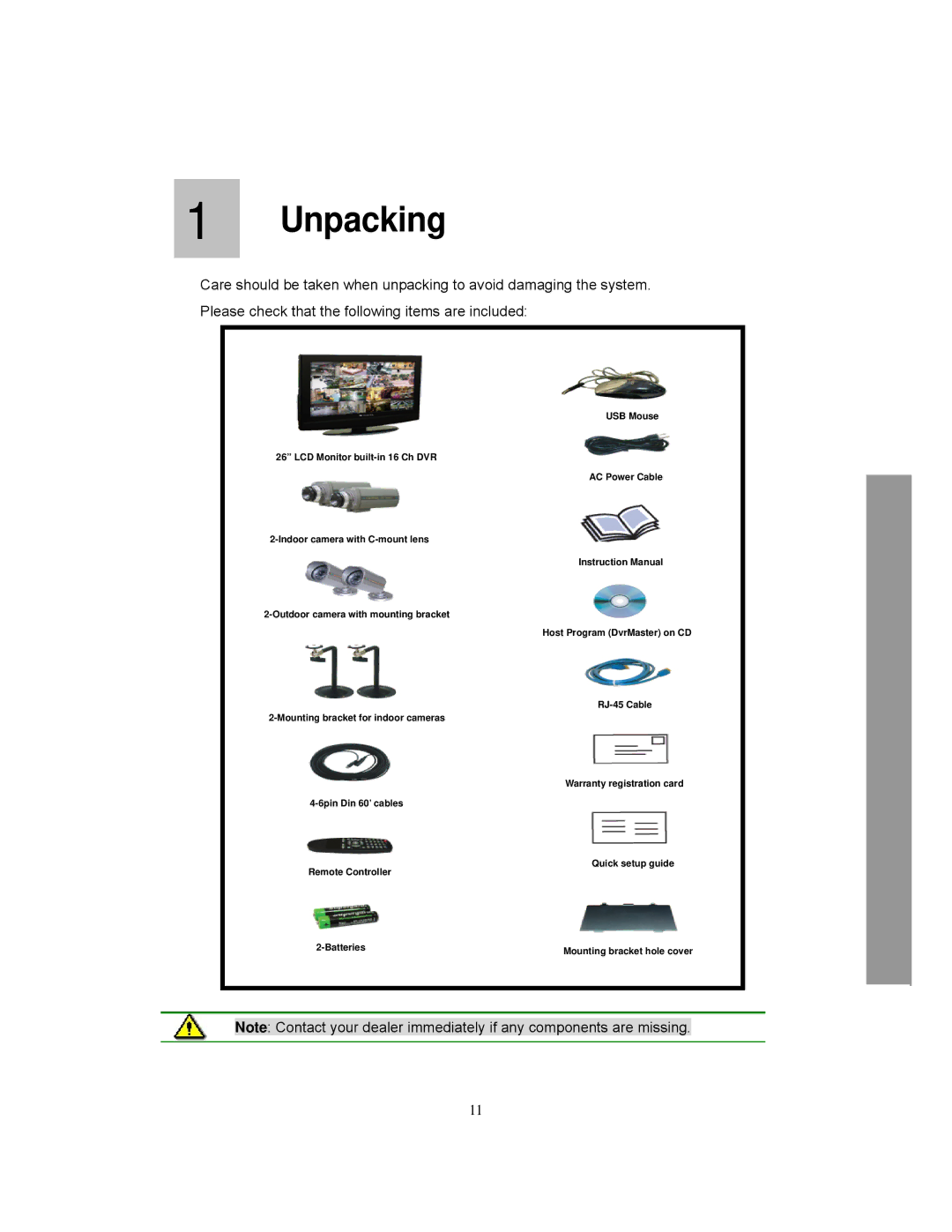 Clover Electronics LCD26168, LCD261616, LCD26164 instruction manual Unpacking 