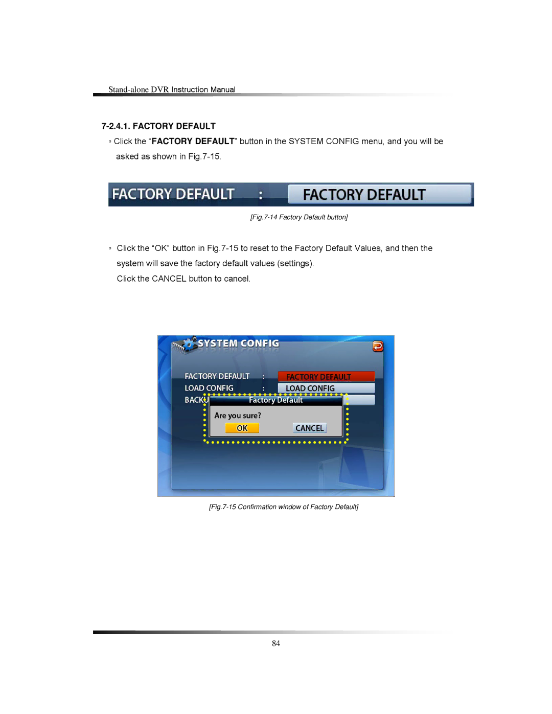 Clover Electronics LCD261616, LCD26164, LCD26168 instruction manual Factory Default button 