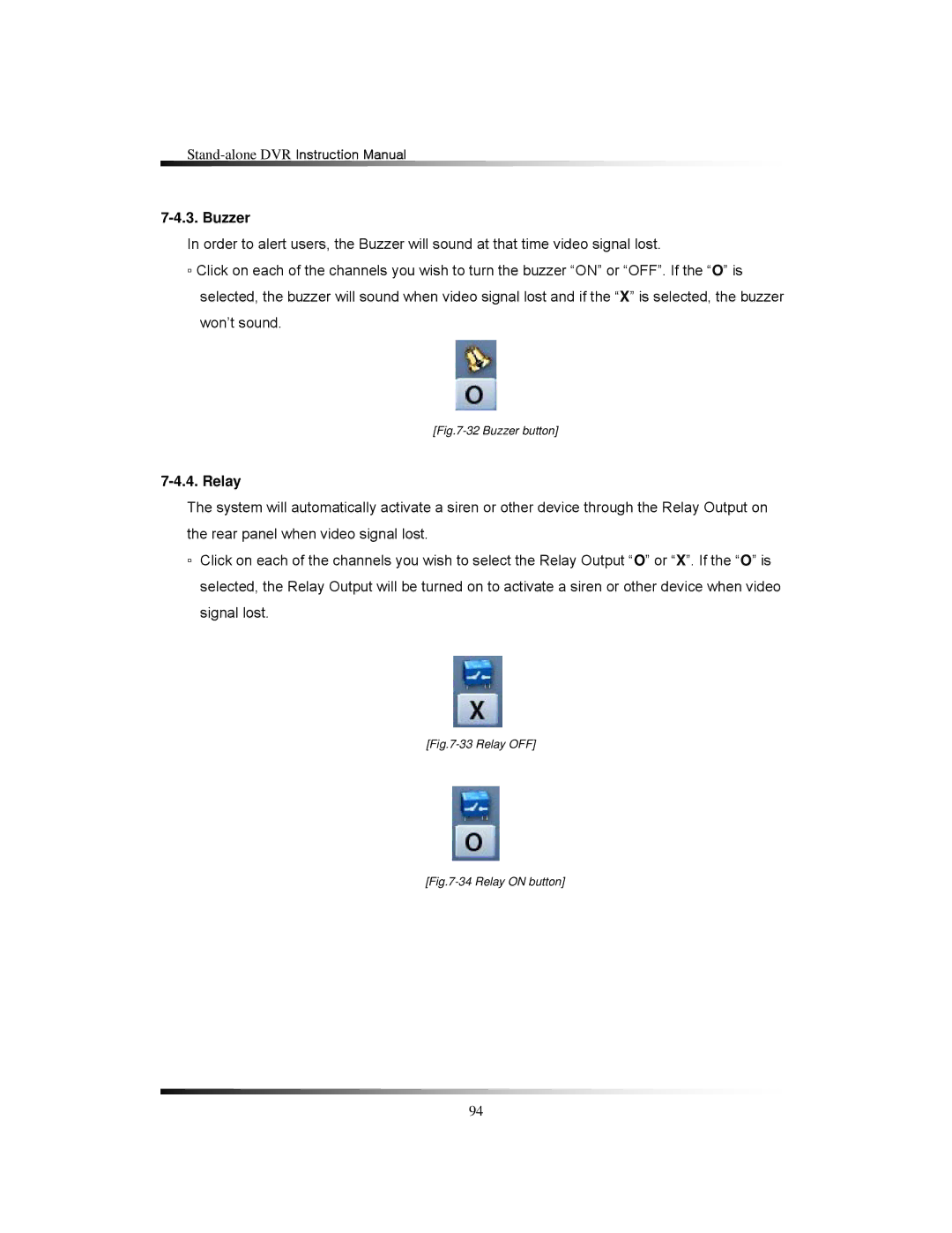 Clover Electronics LCD26164, LCD261616, LCD26168 instruction manual Buzzer, Relay 