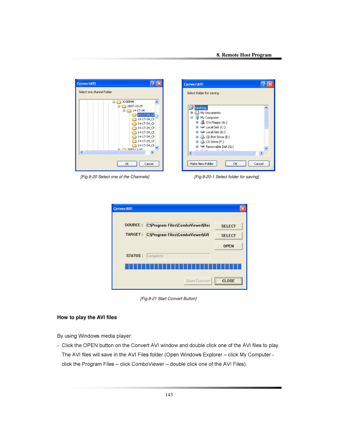 Clover Electronics LCD2288DVR, TFT2284C, TFT2288C, LCD2284DVR How to play the AVI files, By using Windows media player 