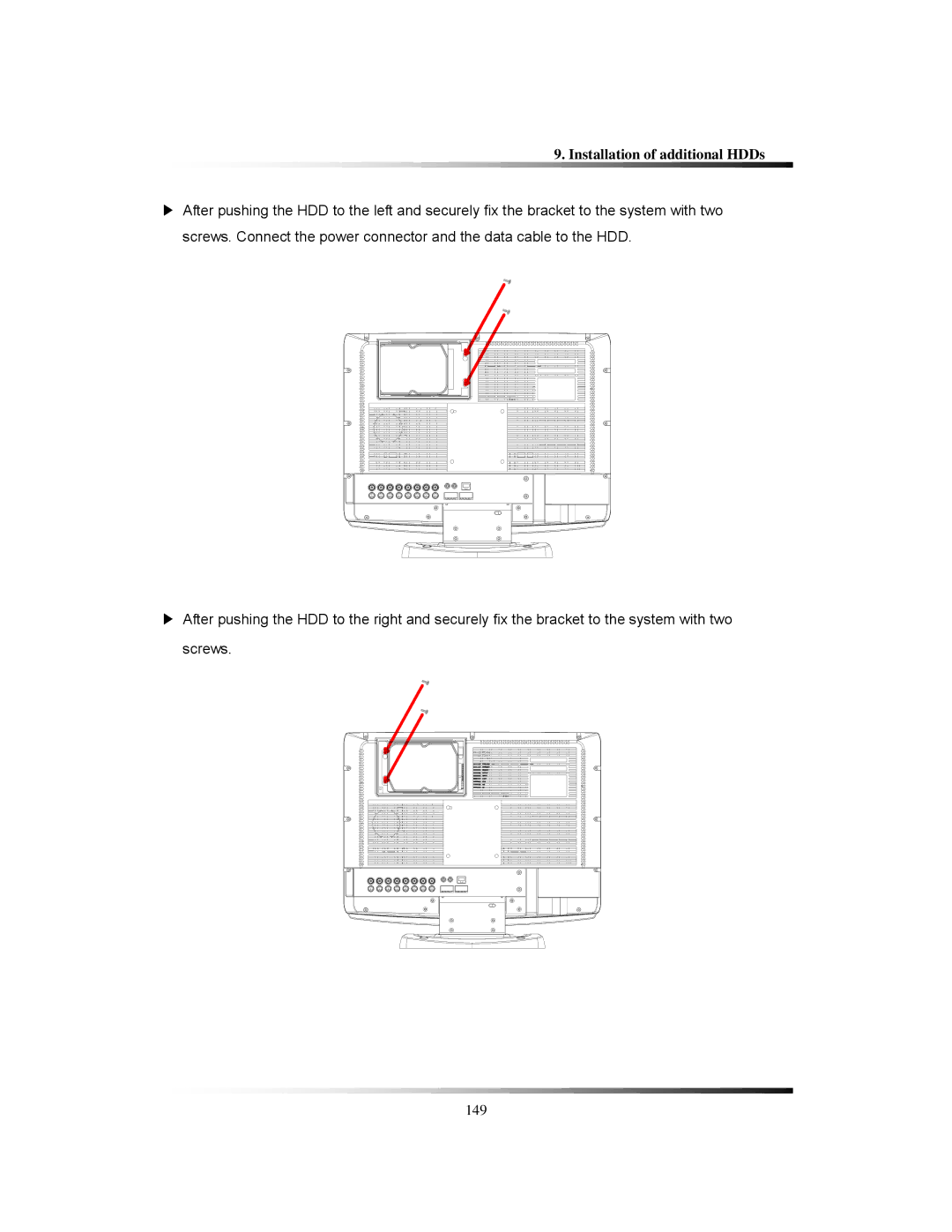 Clover Electronics TFT2288C, TFT2284C, LCD2284DVR, LCD2288DVR instruction manual Installation of additional HDDs 