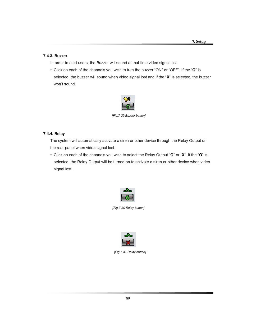 Clover Electronics TFT2288C, TFT2284C, LCD2284DVR, LCD2288DVR instruction manual Buzzer, Relay 