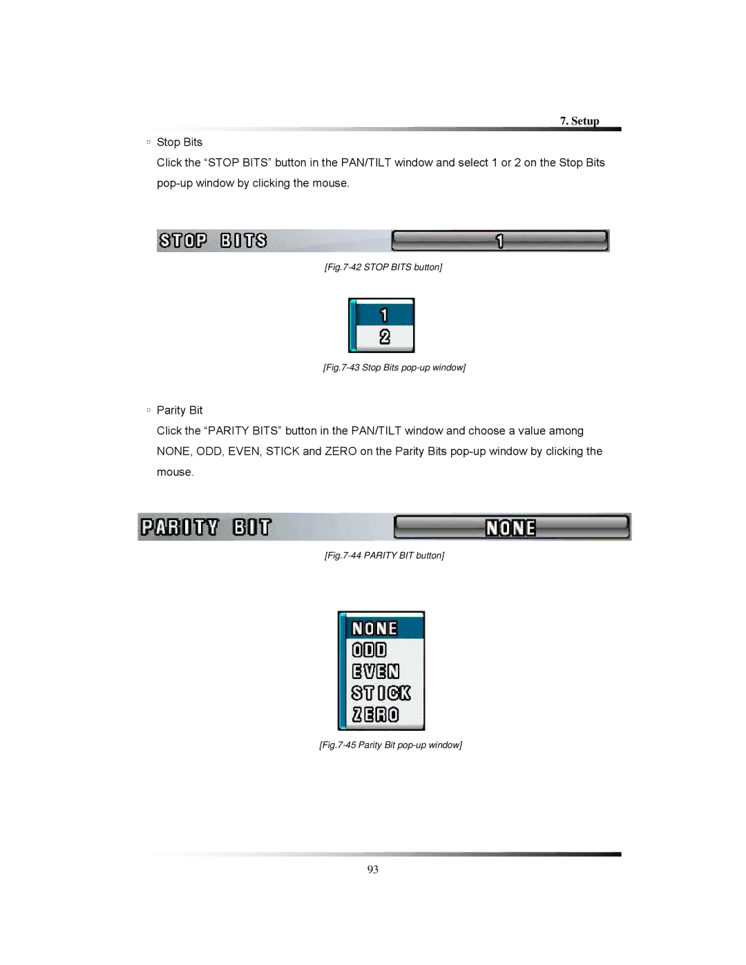 Clover Electronics TFT2288C, TFT2284C, LCD2284DVR, LCD2288DVR instruction manual Stop Bits button 