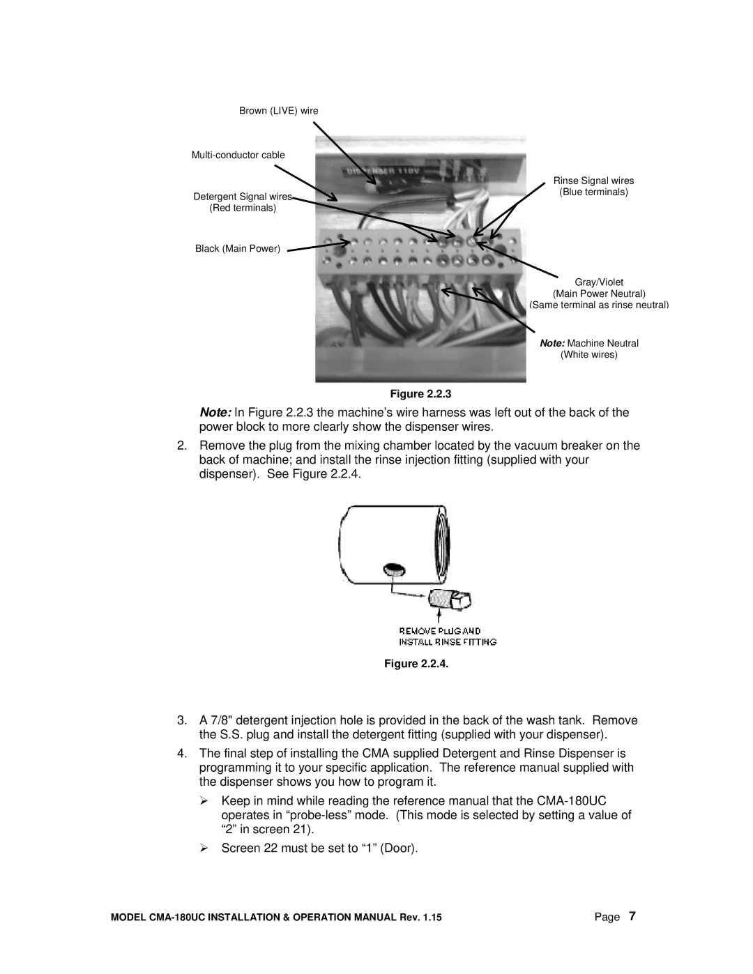 CMA Dishmachines CMA-180UC manual 