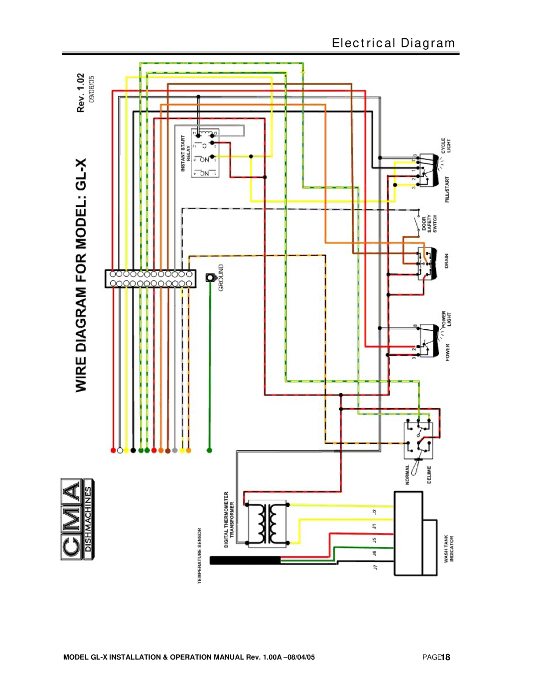 CMA Dishmachines GL-X manual Electrical Diagram 