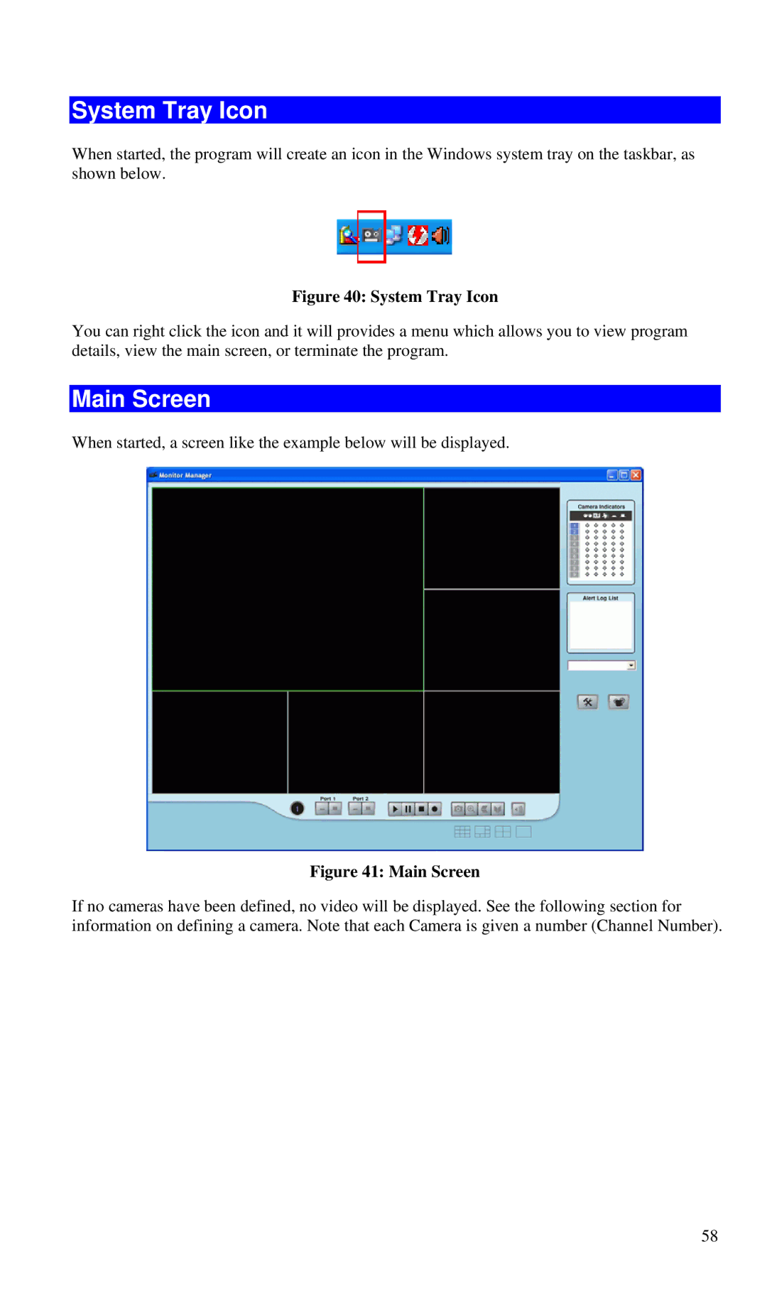 CNET CIC-930W manual System Tray Icon, Main Screen 