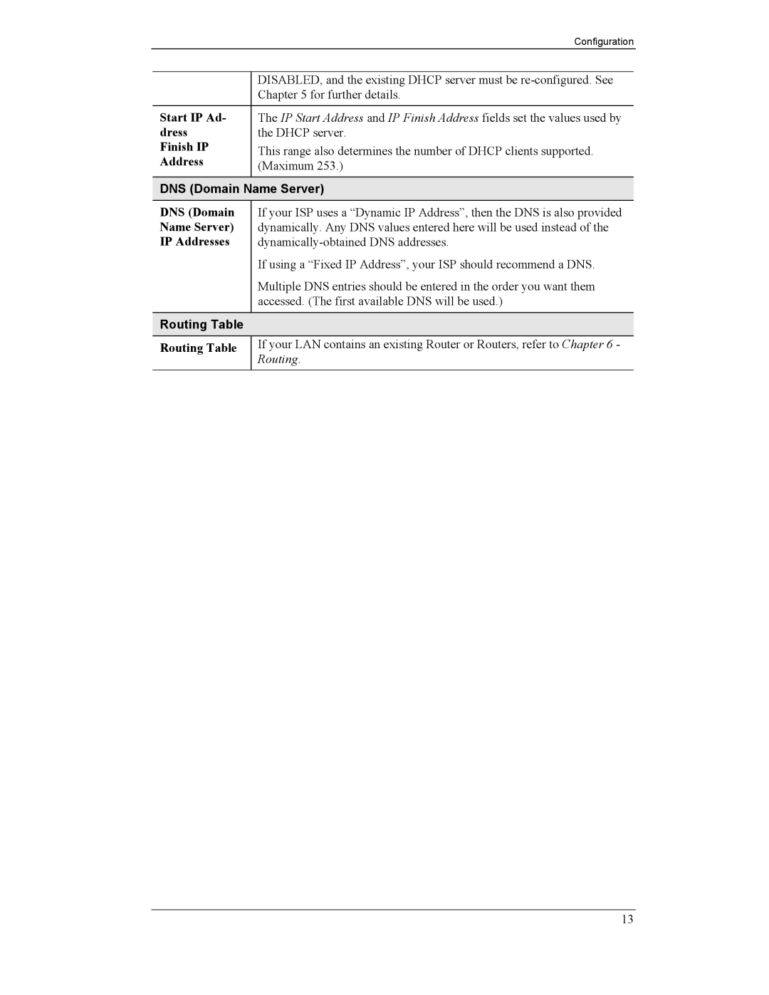 CNET CNWR-811P manual DNS Domain Name Server, Routing Table 