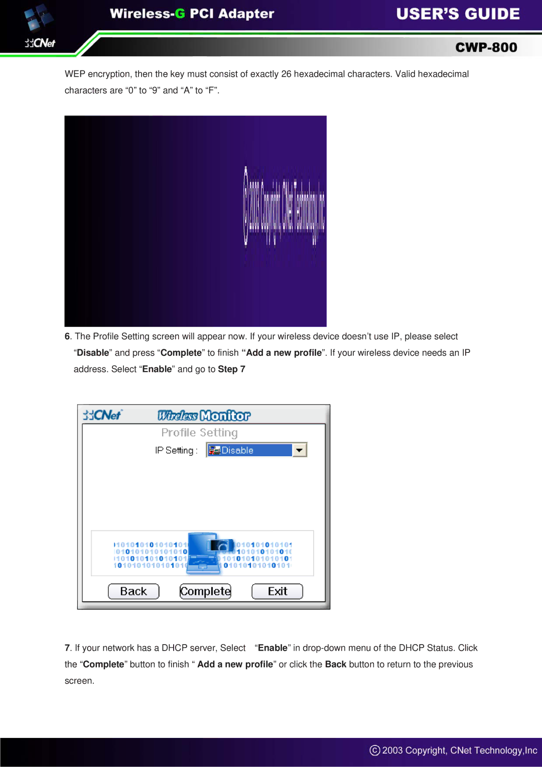 CNET CWP-800 manual 